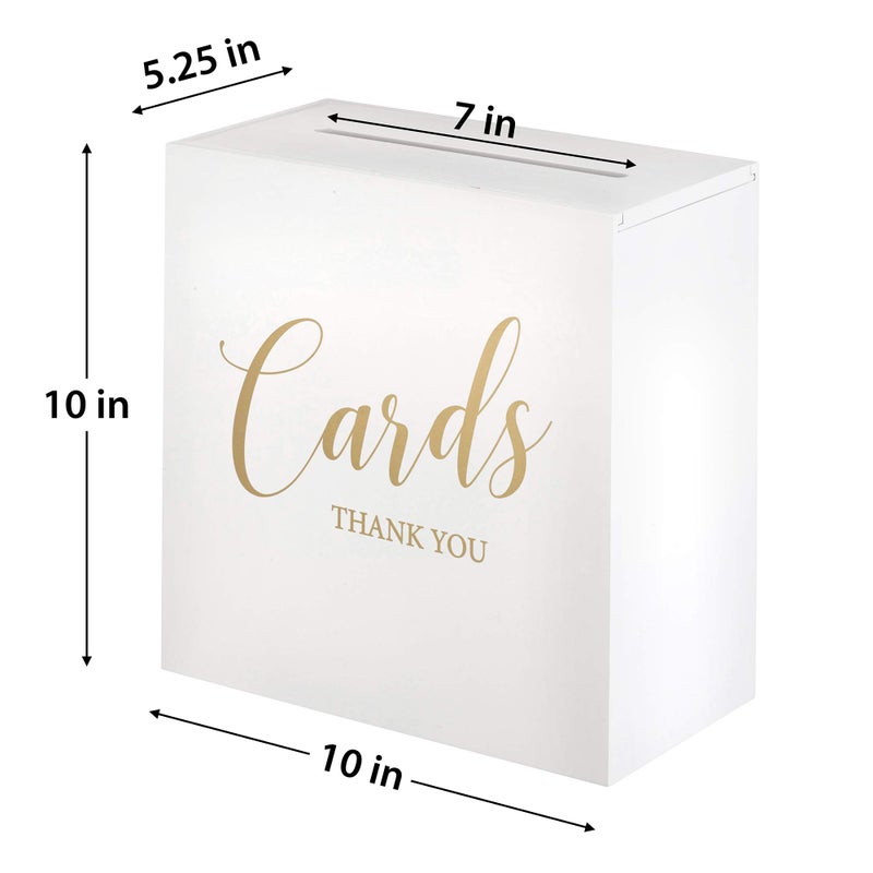 Lillian Rose White Wooden Wedding Card Box - Image 2